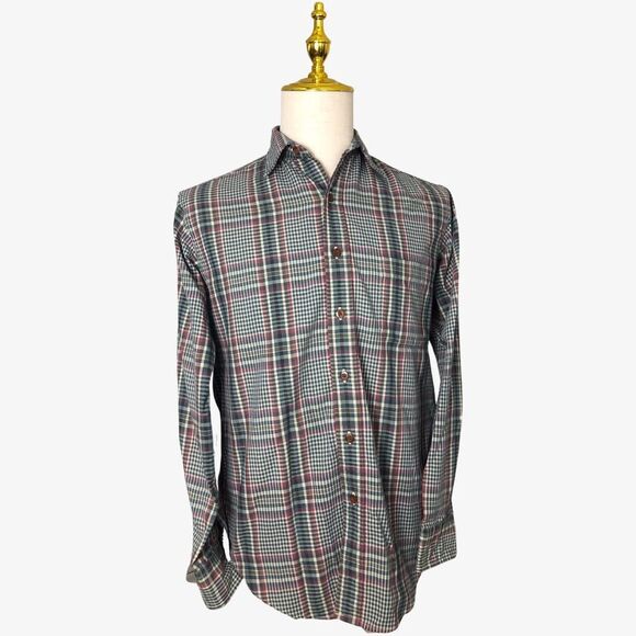L.L. Bean Shirt S Reg Tartan Plaid Button Up Long Sleeve Cotton Polyester - Picture 1 of 12